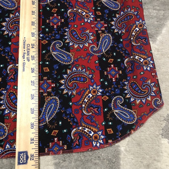 VTG Wrangler Western Shirt Men X-Long Tails M 16-33 Blue Paisley Rockabilly USA - Picture 9 of 14